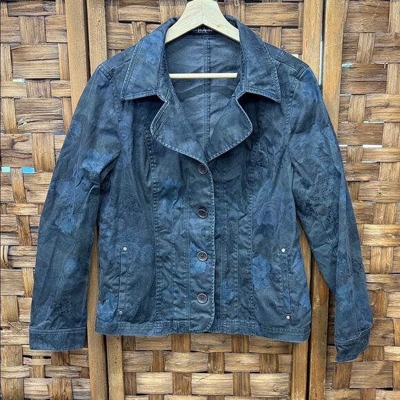 Vintage Eric Alexandre Dark Blue Floral Vest - Picture 1 of 4